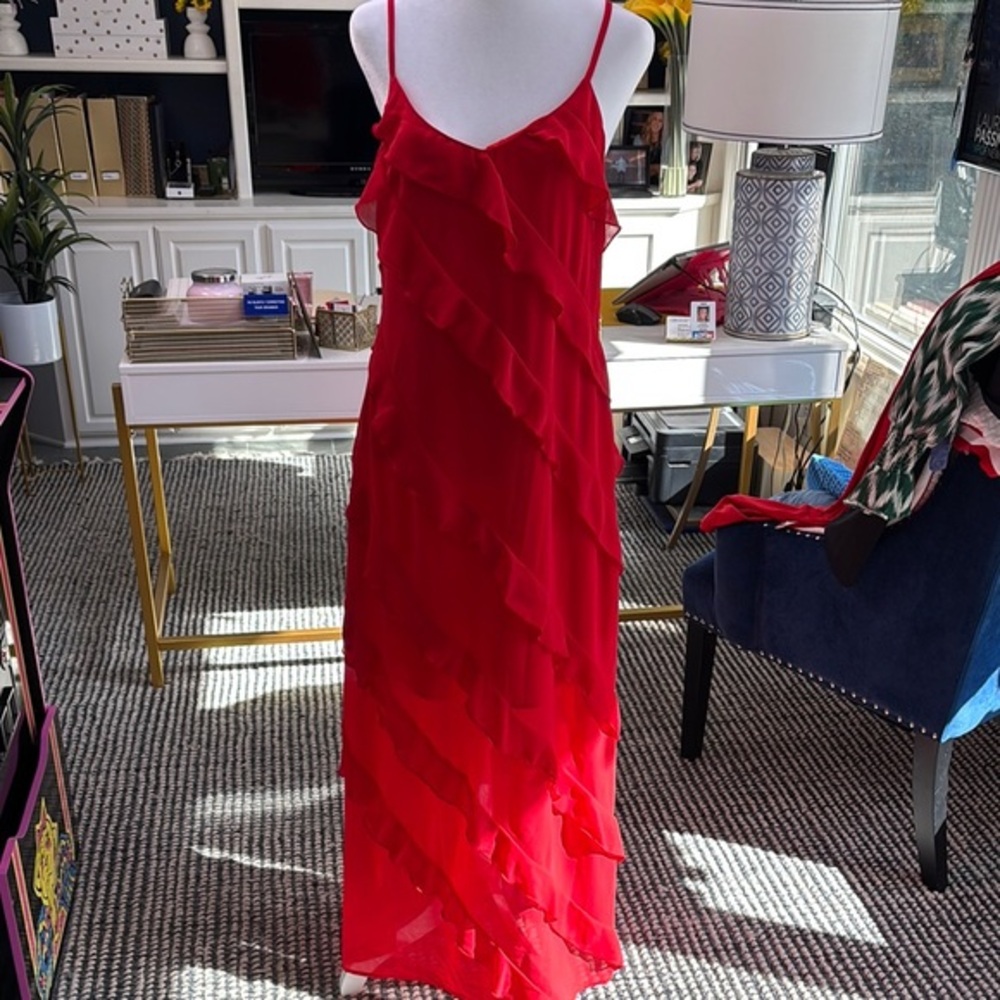 NWOT—Red Tiered Ruffled Dress